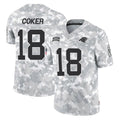 C.Panthers #18 Jalen Coker Player Arctic Camo Salute to Service Limited Game Gdoa Stitched Jerseys