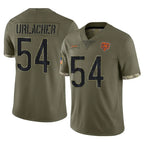 C.Bears #54 Brian Urlacher Player Olive Salute to Service Limited Game Gdoa Stitched Jerseys