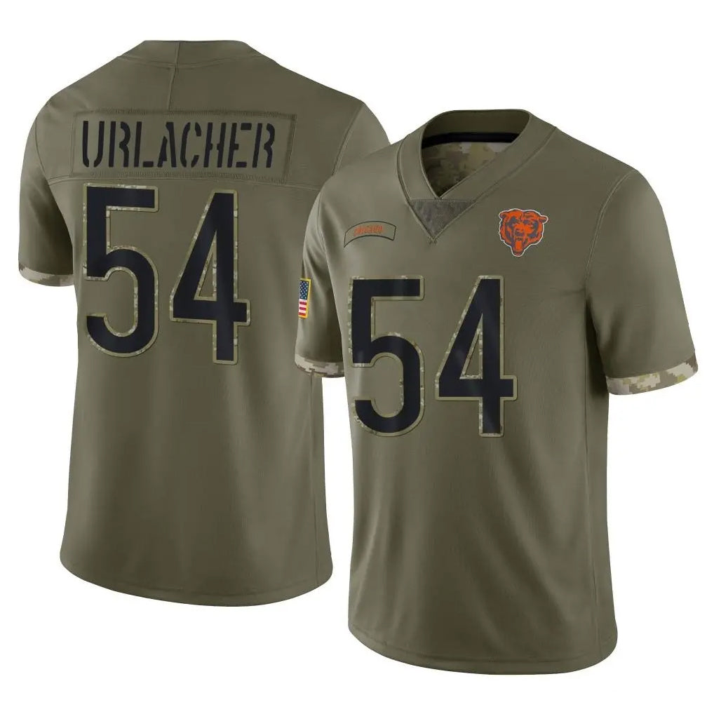 C.Bears #54 Brian Urlacher Player Olive Salute to Service Limited Game Gdoa Stitched Jerseys