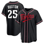 M.Twins #25 Byron Buxton Player Black Fashion Out Home Limited Fdoa Stitched Jerseys