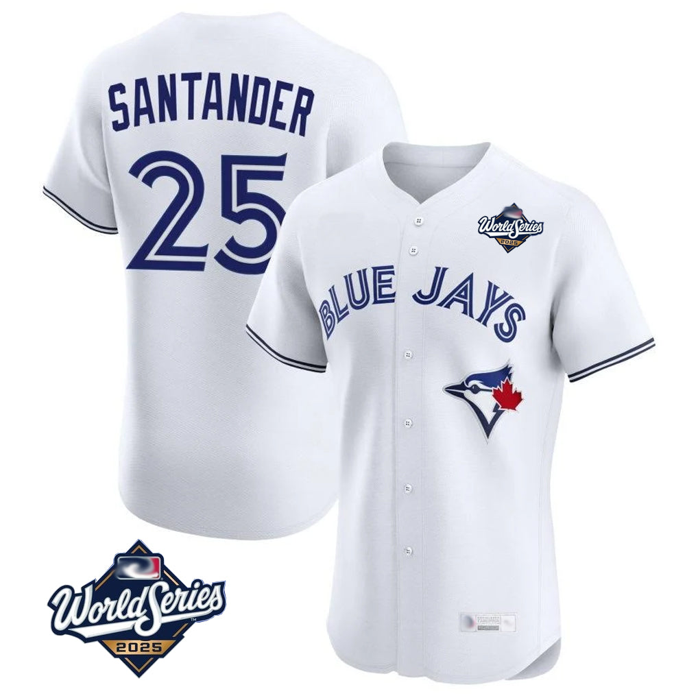 T.Blue Jays #25 Anthony Santander Player White 2025 World Series Elite Limited Home Fdoa Stitched Jerseys