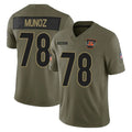 C.Bengals #78 Anthony Munoz Player Olive Salute to Service Limited Home Game Gdoa Stitched Jerseys