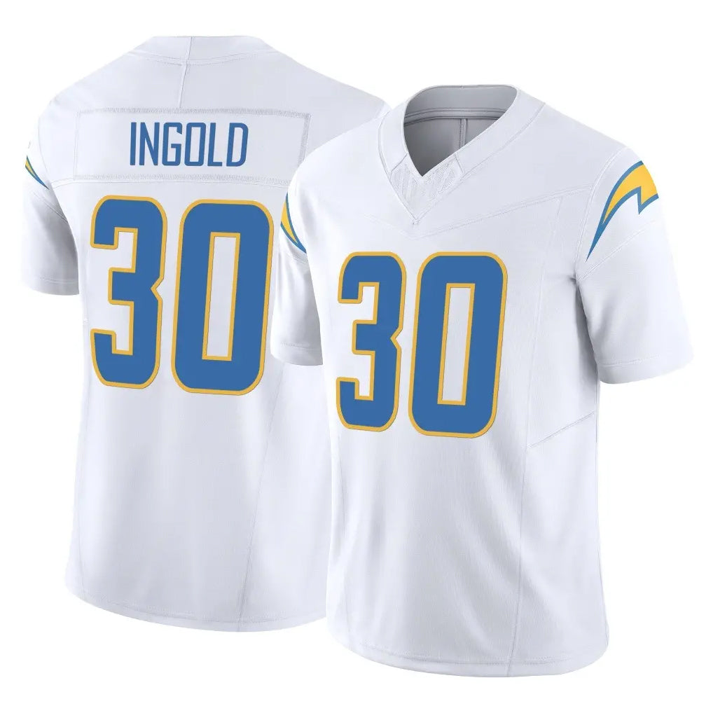 LA.Chargers #30 Alec Ingold Player White Limited Vapor F.U.S.E. Home Game Gdoa Stitched Jerseys
