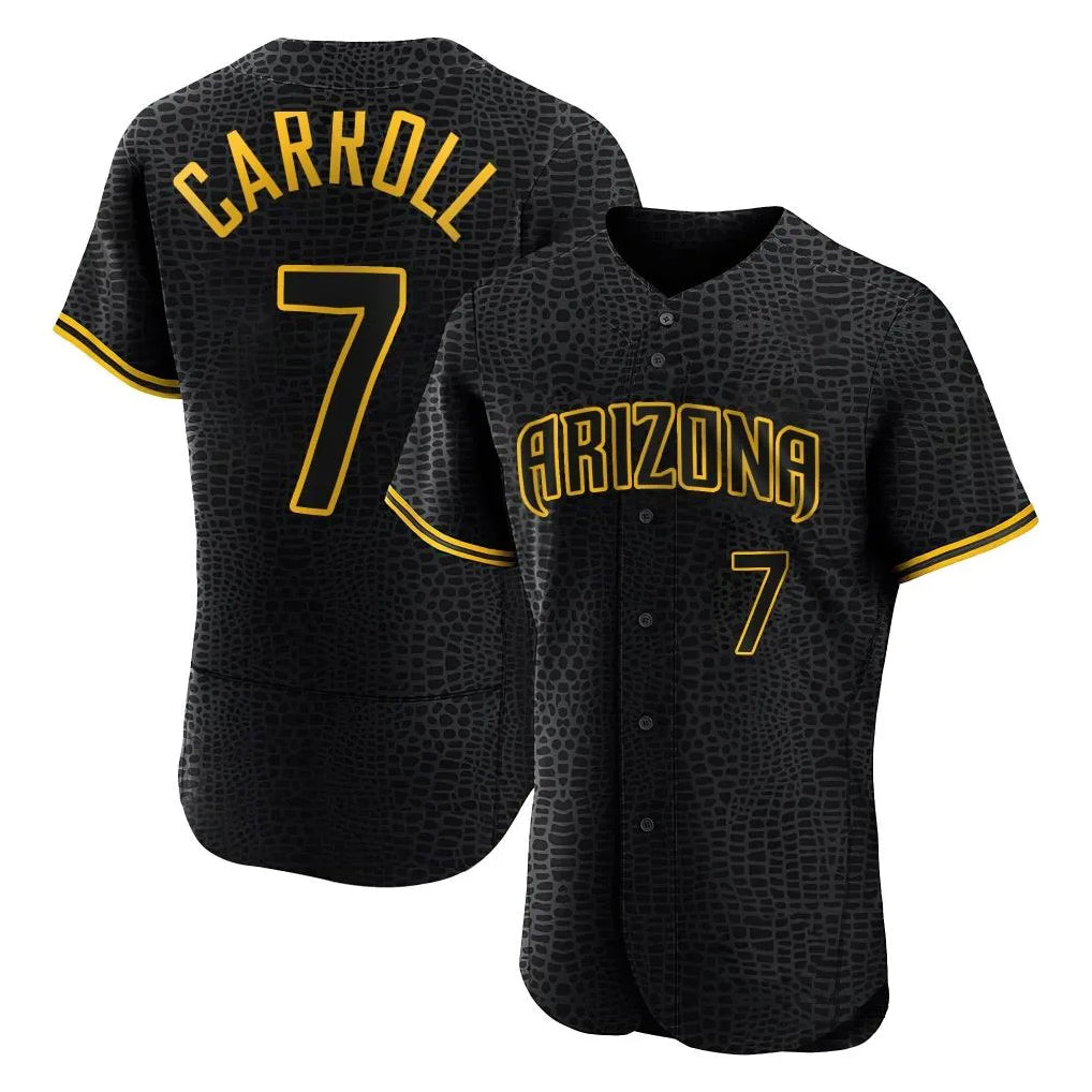 A.Diamondbacks #7 Corbin Carroll Player Black Snake Skin City Limited Elite Home Game Gdoa Stitched Jerseys