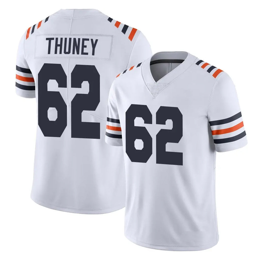 C.Bears #62 Joe Thuney Player White Classic Vapor Limited Home Game Gdoa Stitched Jerseys