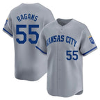 KC.Royals #55 Cole Ragans Player Gray Limited Home Gdoa Stitched Jerseys