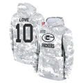 GB.Packers #10 Jordan Love Player Arctic Camo Salute to Service Hoodies Limited Game Gdoa Stitched Jerseys