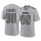 LV.Raiders #98 Maxx Crosby Player Gray Atmosphere Fashion Limited Game Gdoa Stitched Jerseys