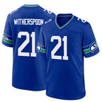 S.Seahawks #21 Devon Witherspoon Player Royal Throwback Home Game Gdoa Stitched Jerseys