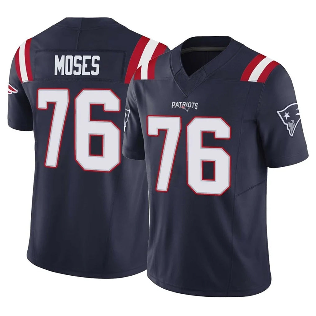 NE.Patriots #76 Morgan Moses Player Navy Limited Vapor F.U.S.E. Home Game Gdoa Stitched Jerseys