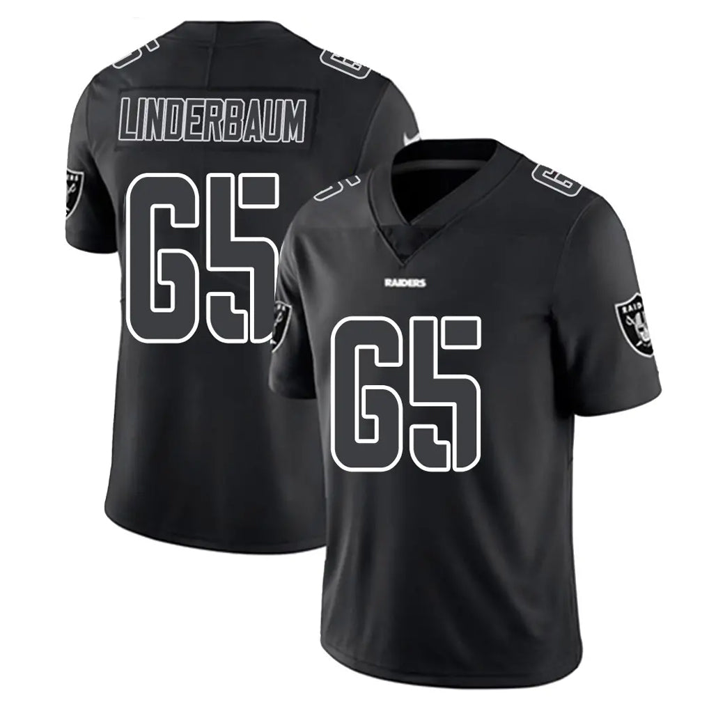 LV.Raiders #65 Tyler Linderbaum Player Black Limited Black Impact Home Game Gdoa Stitched Jerseys