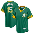 Athletics #15 Seth Brown Player Kelly Green Cooperstown Collection T-shirt Game Gdoa Stitched Jerseys