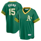 Athletics #15 Seth Brown Player Kelly Green Cooperstown Collection T-shirt Game Gdoa Stitched Jerseys