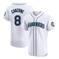 S.Mariners #8 Dominic Canzone Player White Home Limited Elite Fdoa Stitched Jerseys