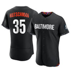 B.Orioles #35 Adley Rutschman Player Black City Connect Limited Elite Home Game Gdoa Stitched Jerseys