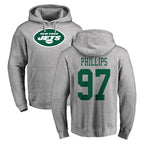 NY.Jets #97 Harrison Phillips Player Gray LOGO Pullover Hoodies Limited Game Gdoa Stitched Jerseys