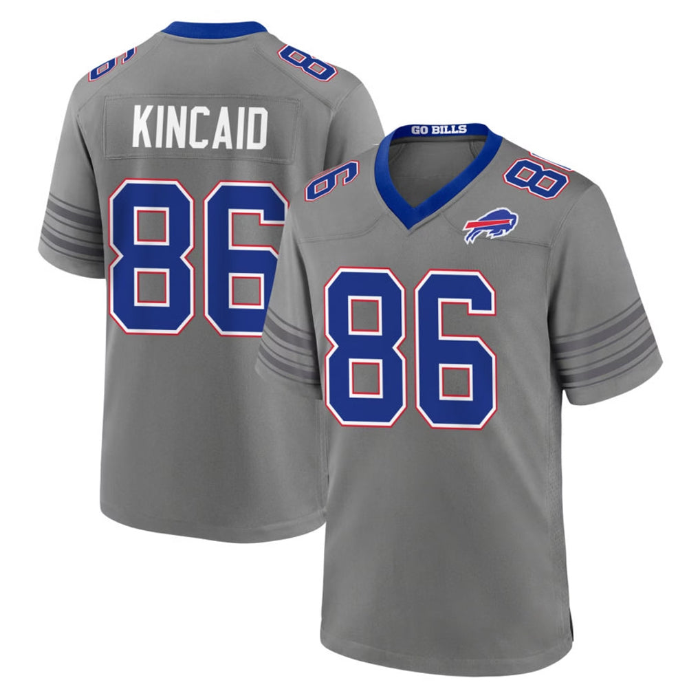 B.Bills #86 Dalton Kincaid Player Gray Nickel City Home Game Gdoa Stitched Jerseys