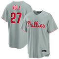 P.Phillies #27 Aaron Nola Player Gray Home Game Fdoa Stitched Jerseys