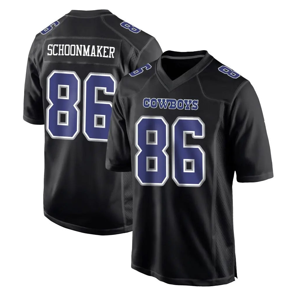 D.Cowboys #86 Luke Schoonmaker Player Carbon Black Fashion Home Game Gdoa Stitched Jerseys