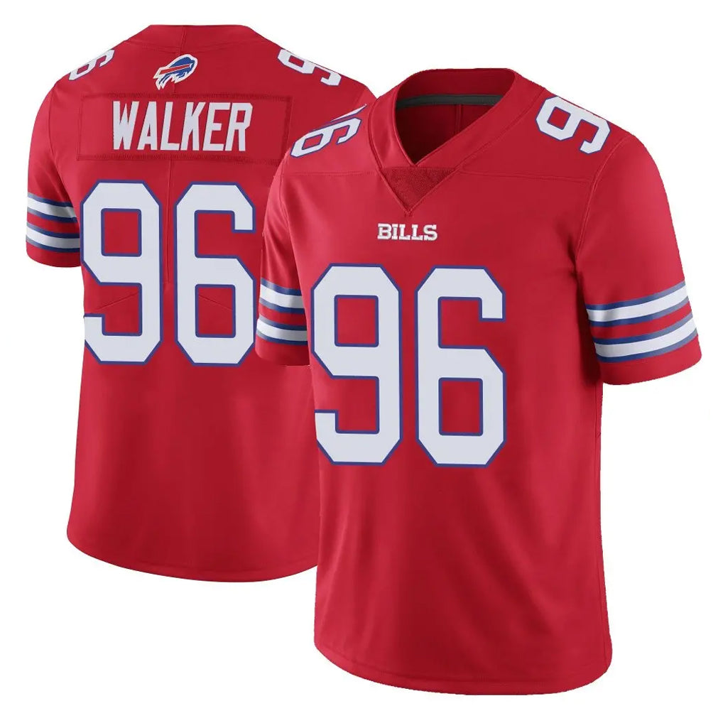B.Bills #96 Deone Walker Player Red Vapor Untouchable Limited Gdoa Stitched Jerseys