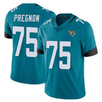 J.Jaguars #75 Emmanuel Pregnon Player Teal Vapor Untouchable Limited Home Game Gdoa Stitched Jerseys