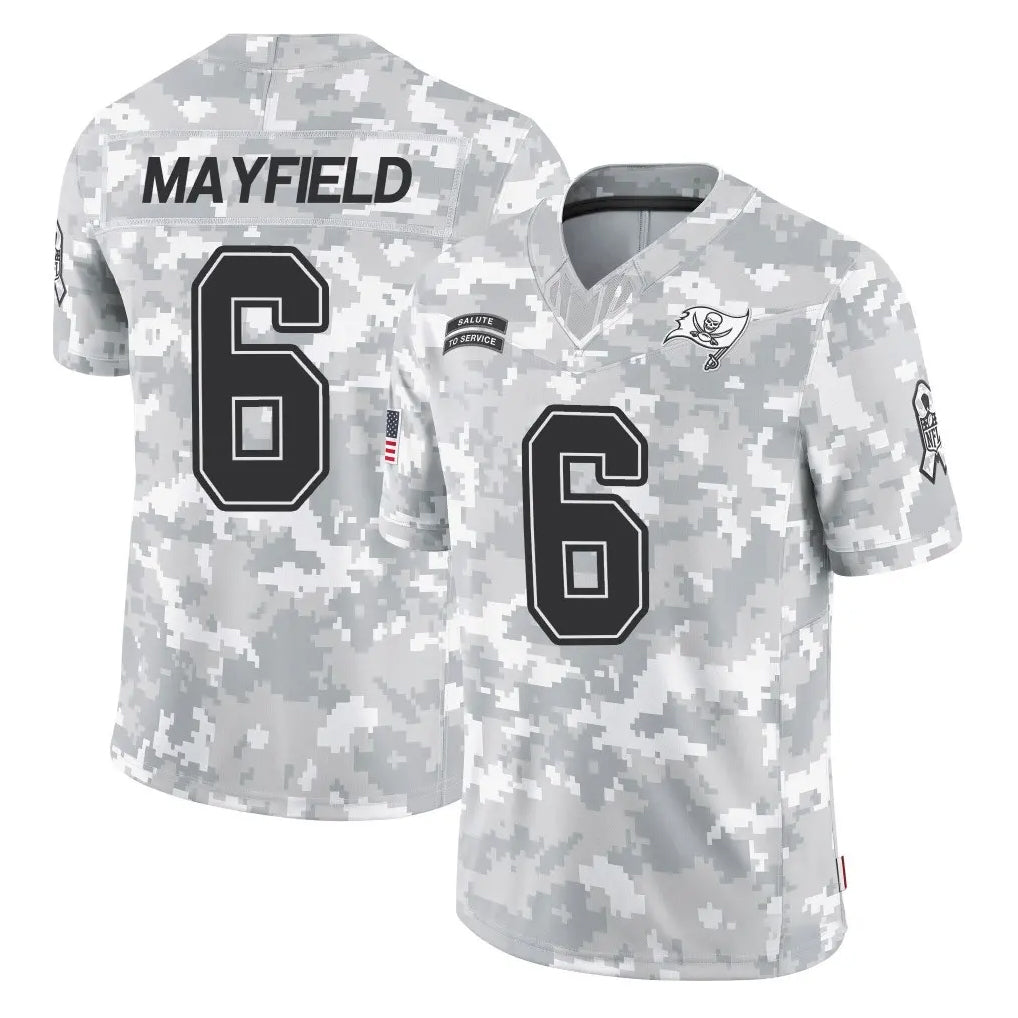 TB.Buccaneers #6 Baker Mayfield Player Arctic Camo Limited Salute To Service Home Game Gdoa Stitched Jerseys