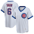 C.Cubs #6 Matt Shaw Player White T-shirt Cooperstown Collection Limited Gdoa Stitched Jerseys