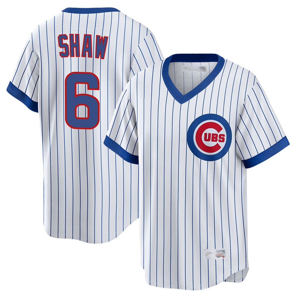 C.Cubs #6 Matt Shaw Player White T-shirt Cooperstown Collection Limited Gdoa Stitched Jerseys