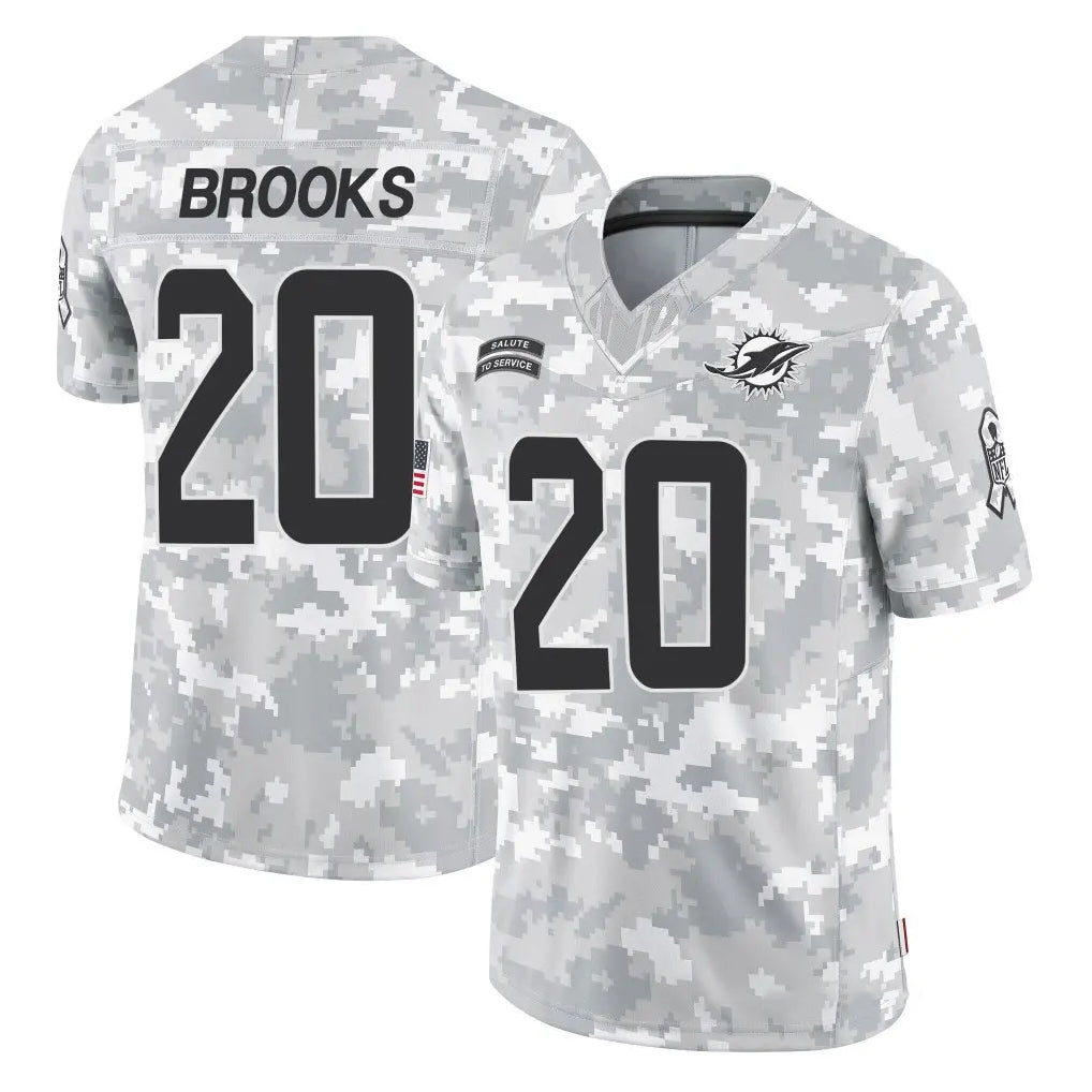 M.Dolphins #20 Jordyn Brooks Player Arctic Camo Salute To Service Limited Game Gdoa Stitched Jerseys
