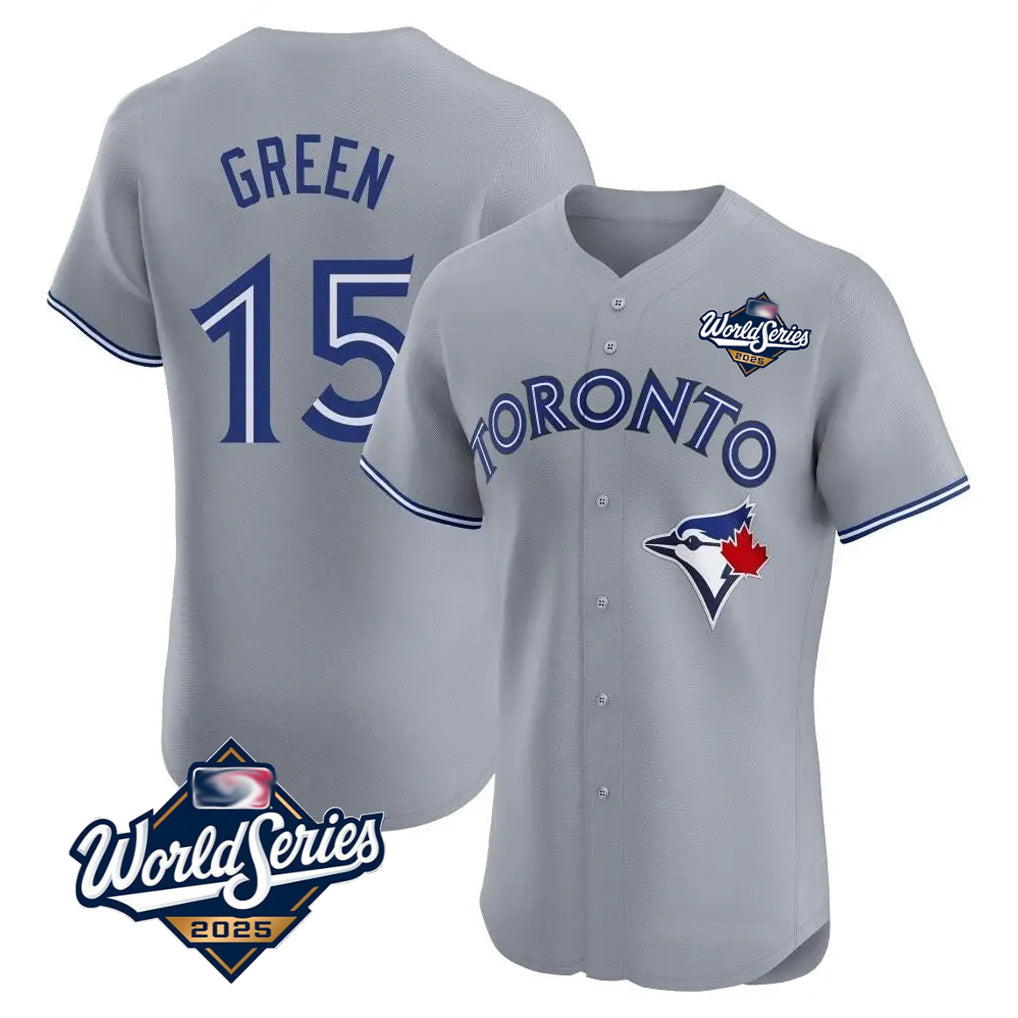 T.Blue Jays #15 Chad Green Player Gray 2025 World Series Elite Limited Fdoa Stitched Jerseys