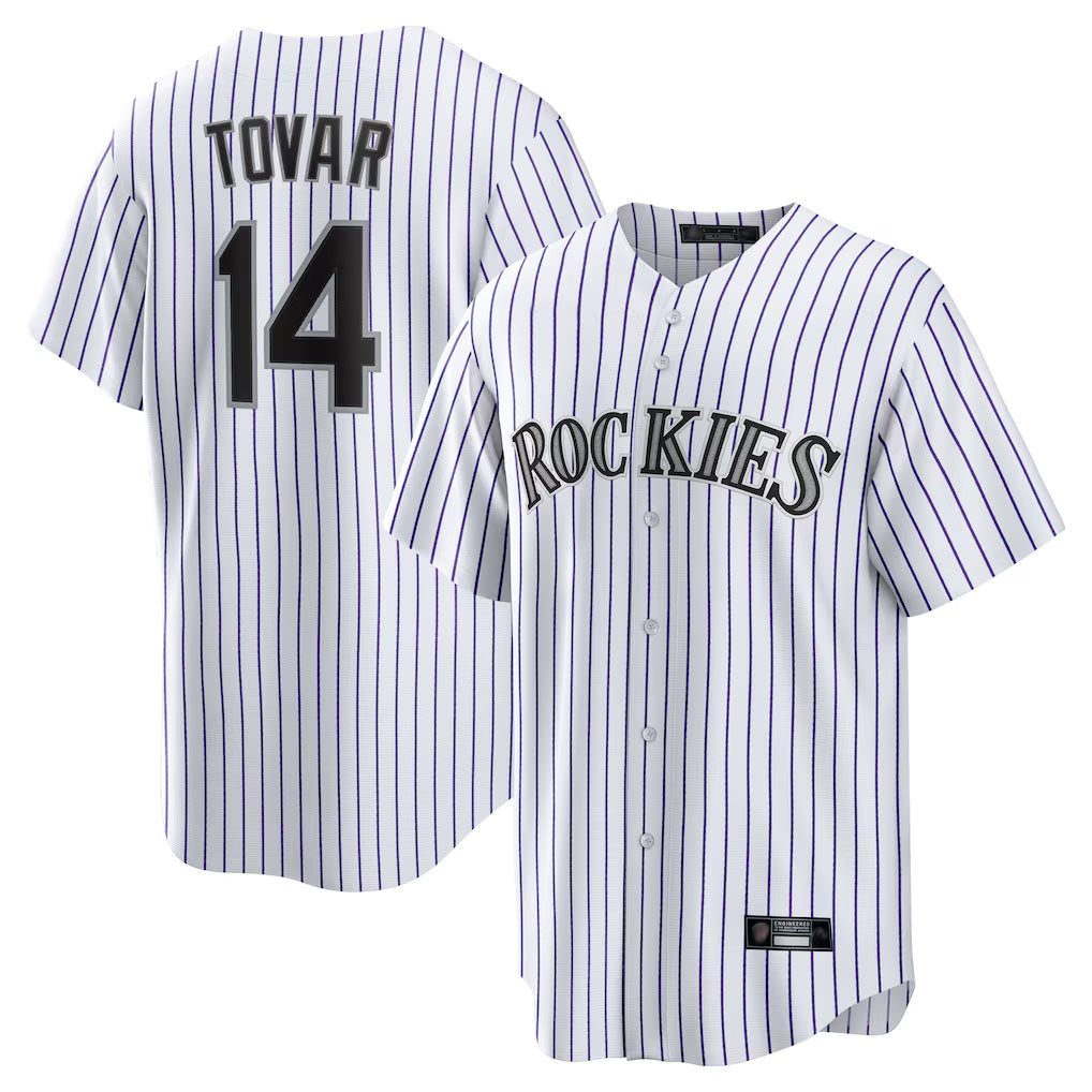 C.Rockies #14 Ezequiel Tovar Player White Game Home Gdoa Stitched Jerseys