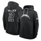 LA.Chargers #2 Elijah Molden Player 2026 Black Logo Pullover Hoodies Limited Game Stitched Jerseys