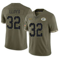 GB.Packers #32 MarShawn Lloyd Player Olive Salute To Service Limited Gdoa Stitched Jerseys