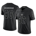 NO.Saints #96 Carl Granderson Player Black Limited Reflective Home Game Gdoa Stitched Jerseys