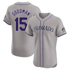 C.Rockies #15 Hunter Goodman Player Gray Limited Elite Home Gdoa Stitched Jerseys