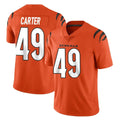 C.Bengals #49 Barrett Carter Player Orange Vapor Untouchable Limited Home Game Gdoa Stitched Jerseys