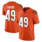 C.Bengals #49 Barrett Carter Player Orange Vapor Untouchable Limited Home Game Gdoa Stitched Jerseys