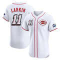 C.Reds #11 Barry Larkin Player White Speedway Classic Limited Elite Home Gdoa Stitched Jerseys