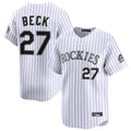 C.Rockies #27 Jordan Beck Player White Limited Home Gdoa Stitched Jerseys