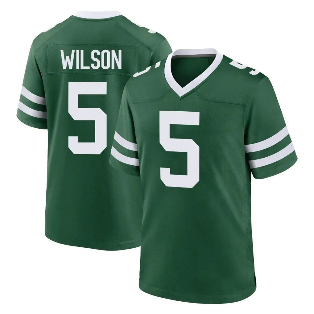 NY.Jets #5 Garrett Wilson Player Green Legacy Home Game Gdoa Stitched Jerseys