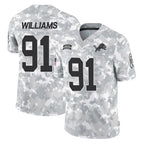 D.Lions #91 Tyleik Williams Player Arctic Camo Salute To Service Limited Gdoa Stitched Jerseys