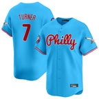 P.Phillies #7 Trea Turner Player Light Blue Phillies & Eagles Vapor Premier Limited Fdoa Stitched Jerseys