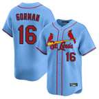 St. Louis Cardinals #16 Nolan Gorman Player Light Blue Home Limited Fdoa Stitched Jerseys
