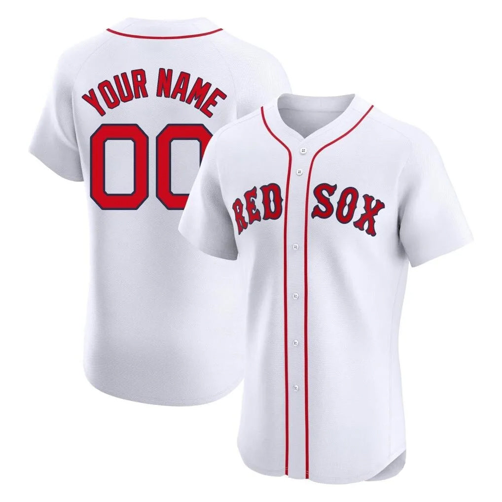 Custom B.Red Sox White Limited Elite Home Game Any Name & Number Gdoa Stitched Jerseys