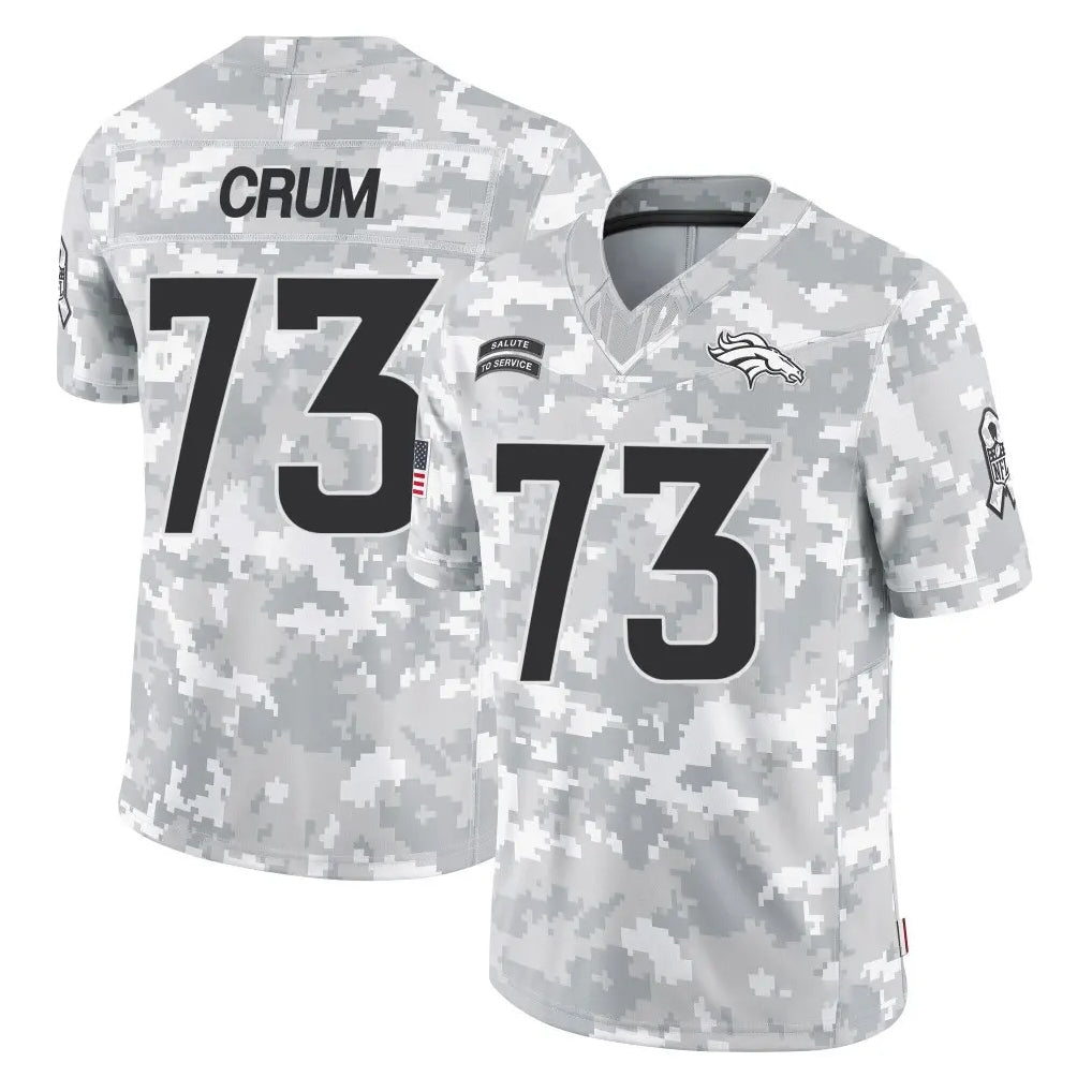 D.Broncos #73 Frank Crum Player Arctic Camo Salute To Service Limited Gdoa Stitched Jerseys
