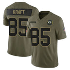 GB.Packers #85 Tucker Kraft Player Olive 2025 Salute To Service Limited Home Game Gdoa Stitched Jerseys