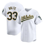 Athletics #33 Henry Bolte Player White Limited Home Game Gdoa Stitched Jerseys