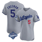 LA.Dodgers #5 Freddie Freeman Player Gray World Series Meet Limited Elite Home Fdoa Stitched Jerseys