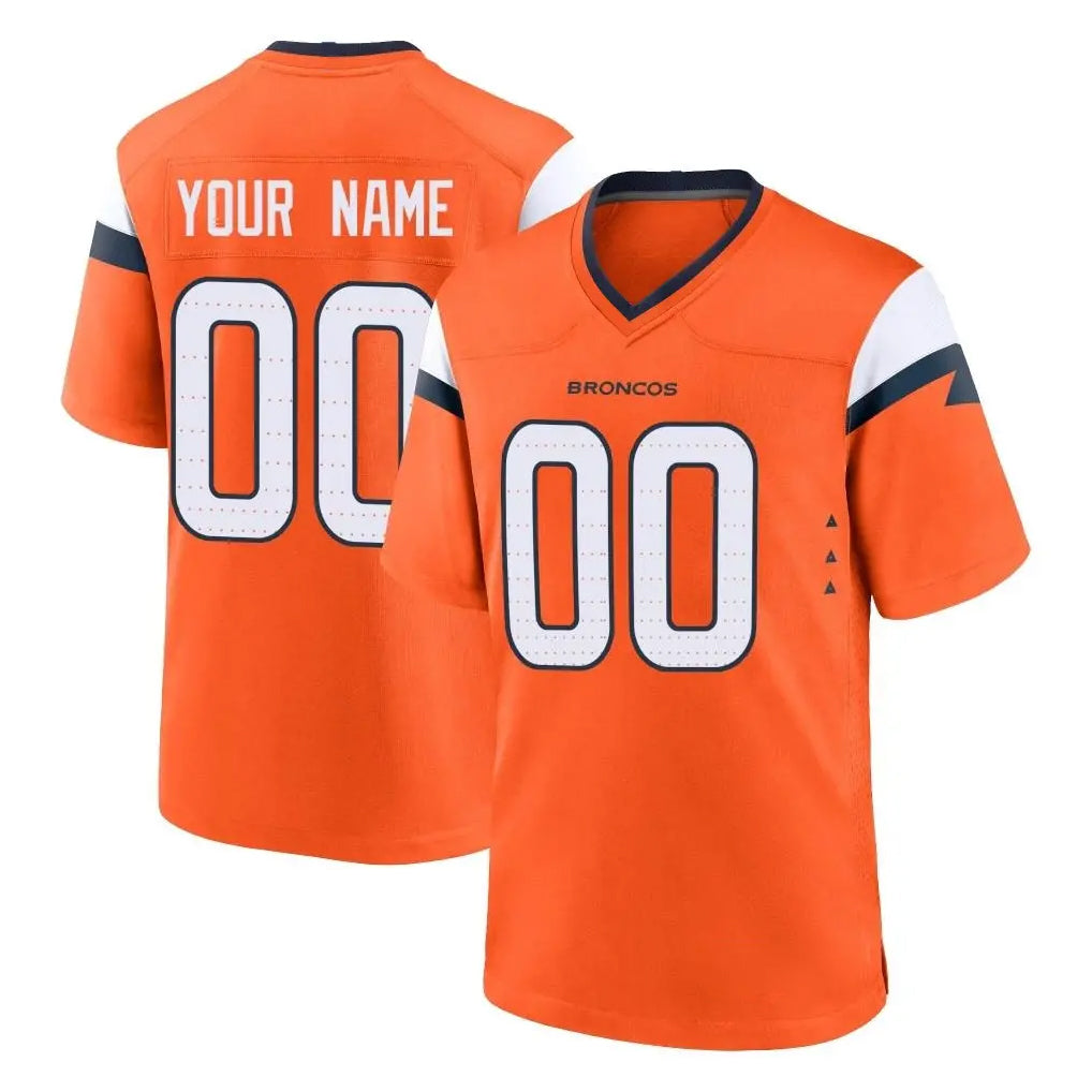 Custom D.Broncos Orange Home Game Any Name & Numbers Gdoa Stitched Jerseys