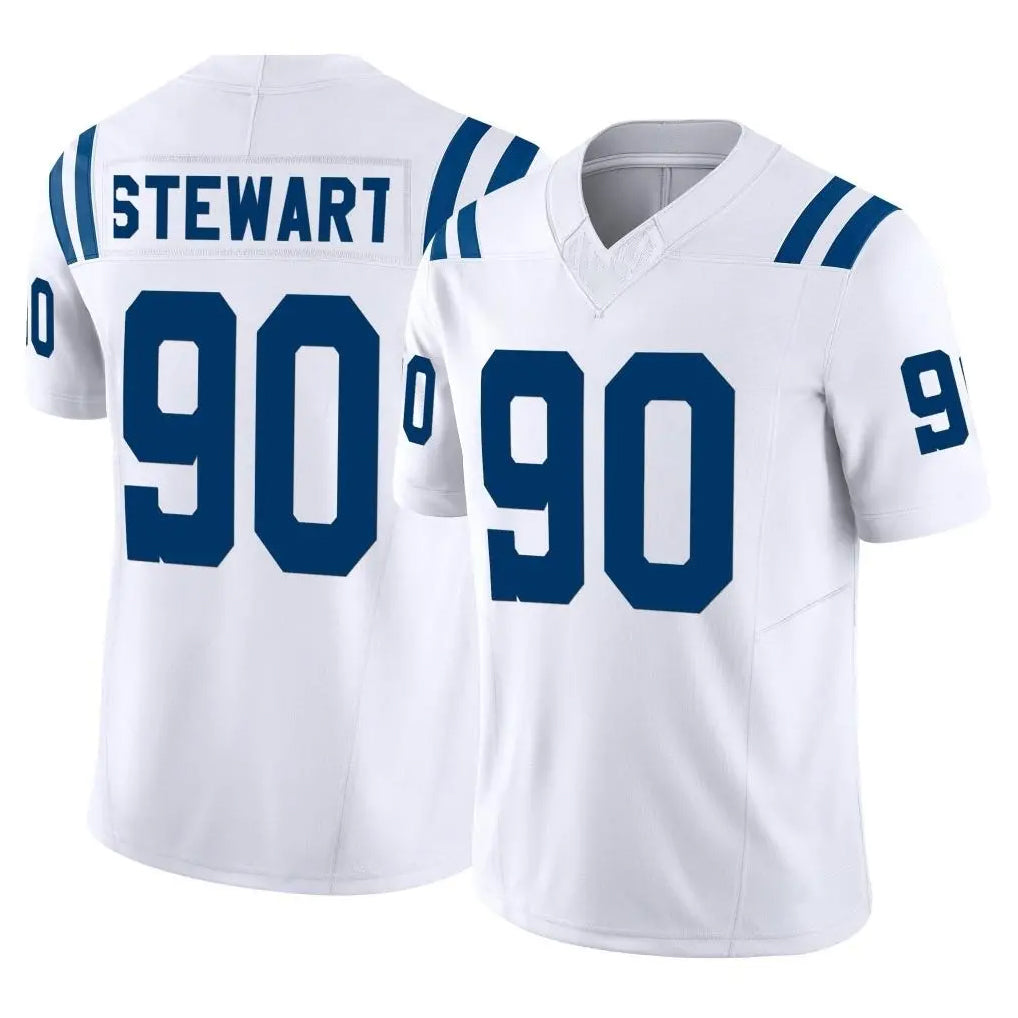IN.Colts #90 Grover Stewart Player White Limited Vapor F.U.S.E. Home Game Gdoa Stitched Jerseys